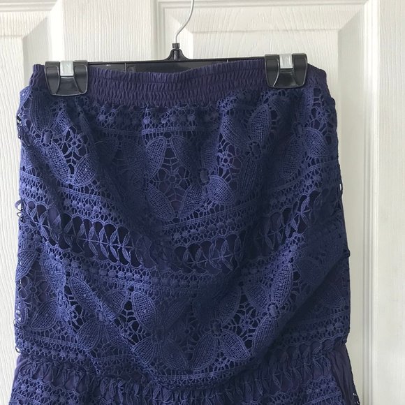 Laffaire Navy Blue Lace Romper - Picture 5 of 6